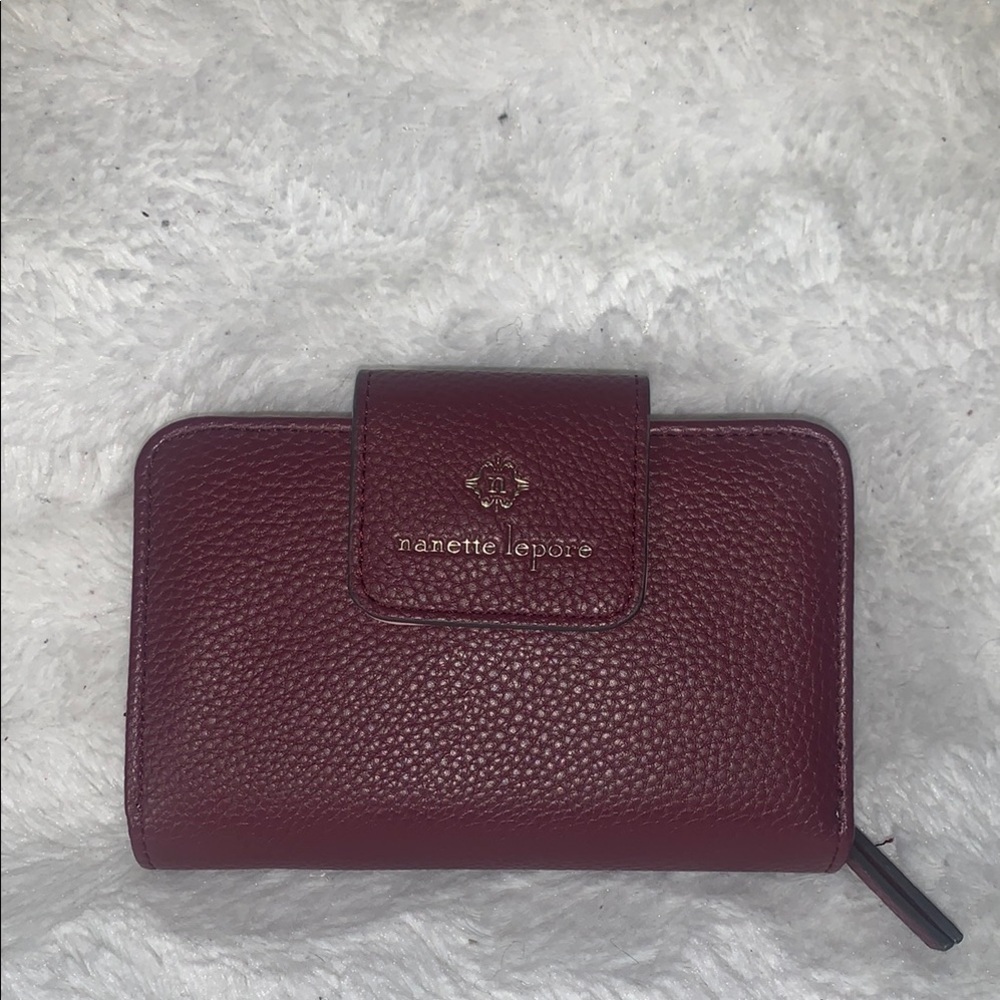 NWOT Nanette Lepore Deep Red Textured Wallet